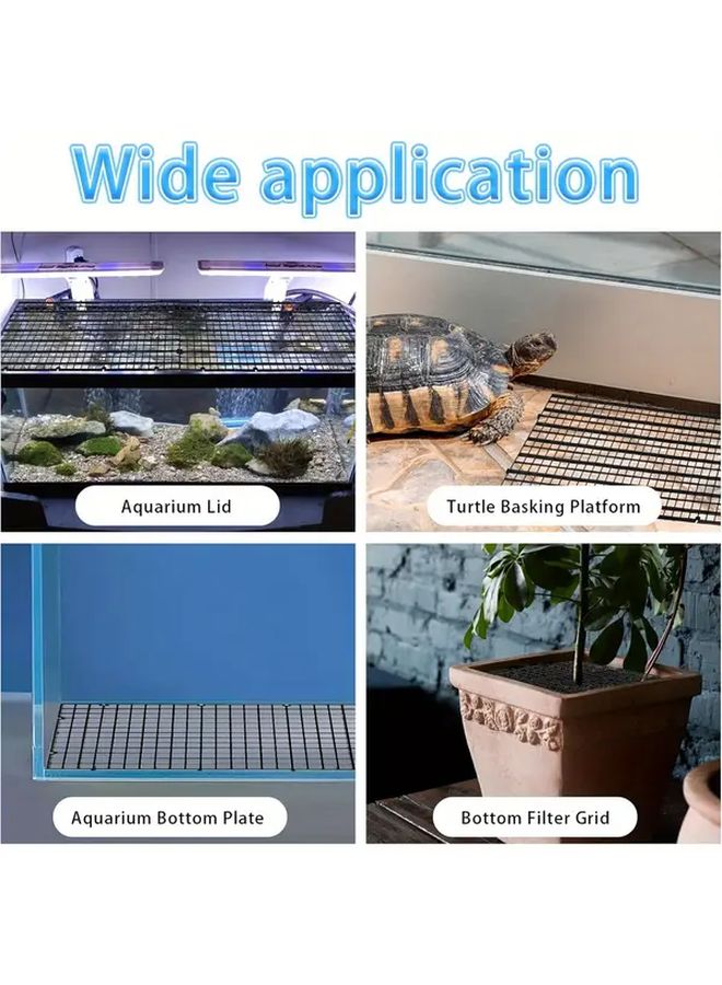 Black 4 Pack Aquarium Divider Fish Tank Separator Plastic Grid Crate Filter Partition - Image 4